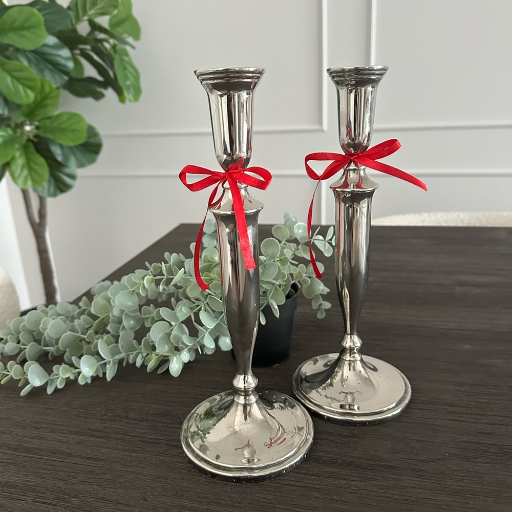 Godinger Silver Plated Candle Holders